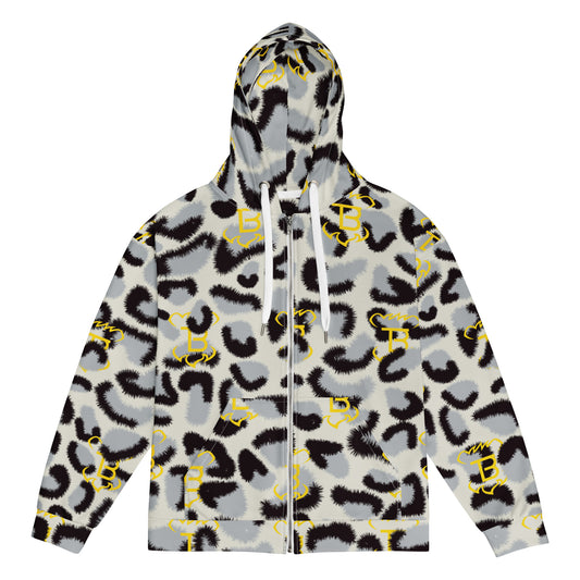 Snow Leopard Zip Hoodie Tokie Bears